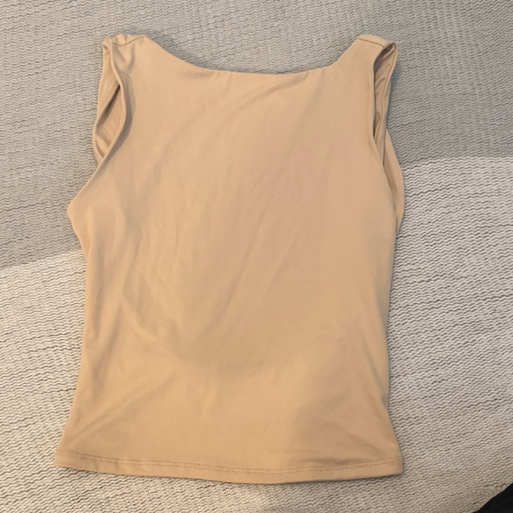 Pink Rose “Luxe Contour” Shaping Tank – Size Small – Nude Beige